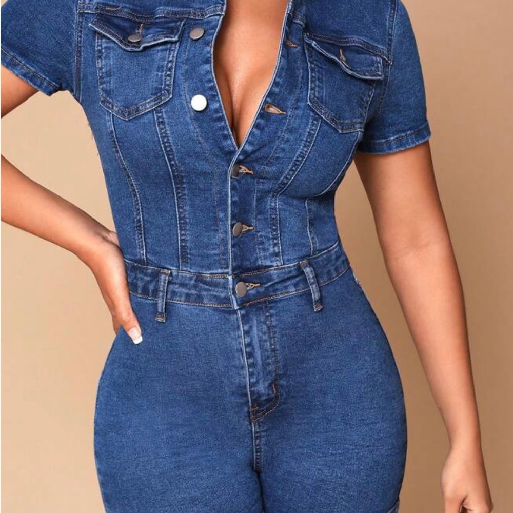 Denim romper - Picture 2 of 3